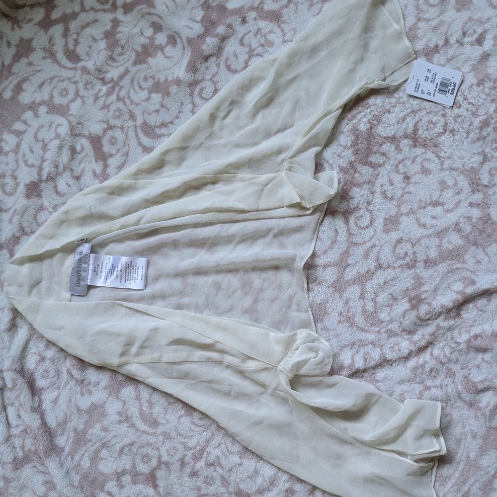 Ivory David Bridal Chiffon Shrug Size 16